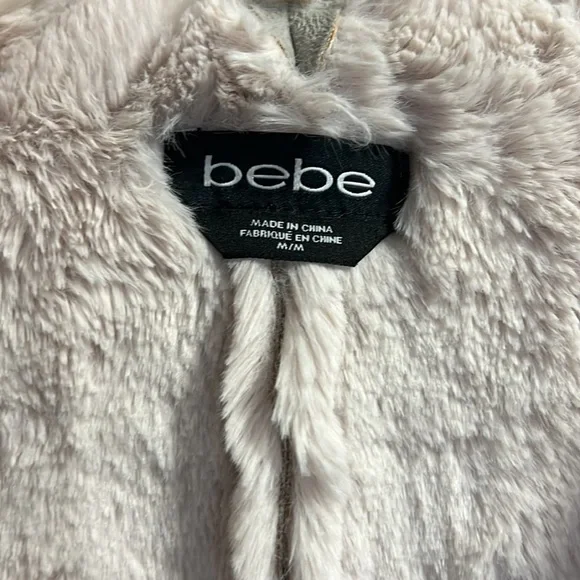 BeBe Grey Long Vegan Suede Moto Vest - Picture 4 of 8